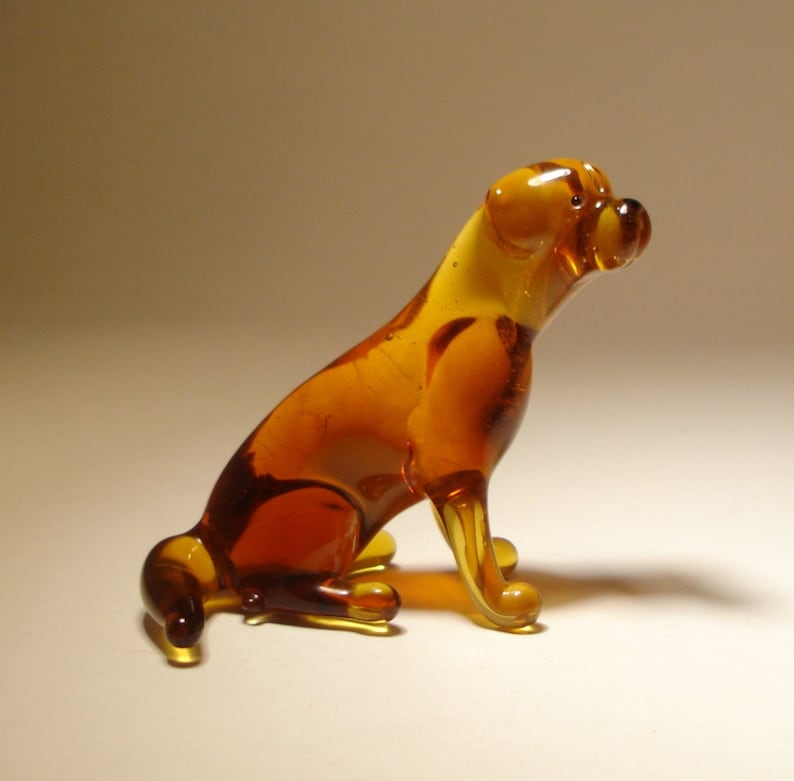 Handmade Blown Glass Dog Sitting Brown Lab Labrador Retriever Etsy