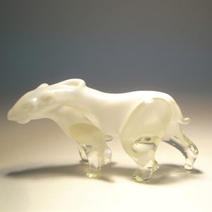 Handmade Blown Glass Art Figurine Animal White North Polar Bear