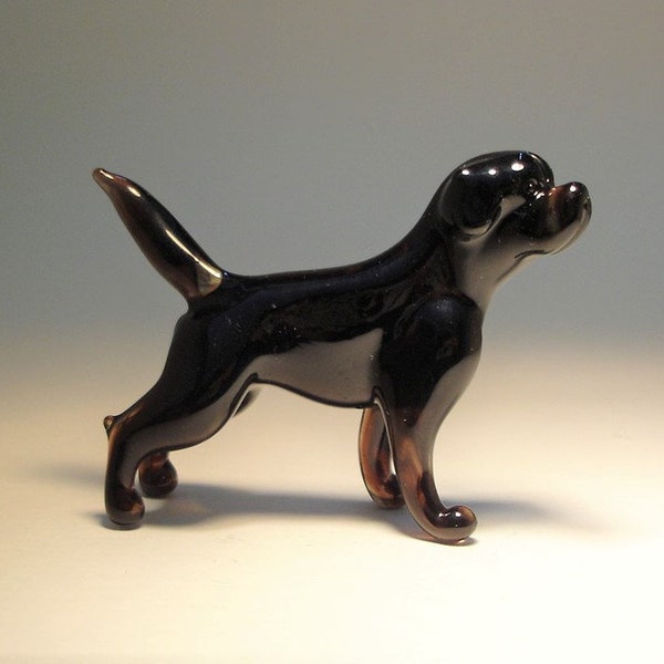 Handmade Blown Glass Dog Black Lab Labrador Retriever Figurine
