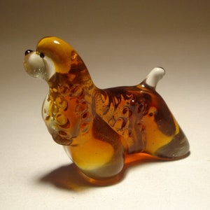 Handmade Blown Glass Dog Cocker Spaniel Figurine