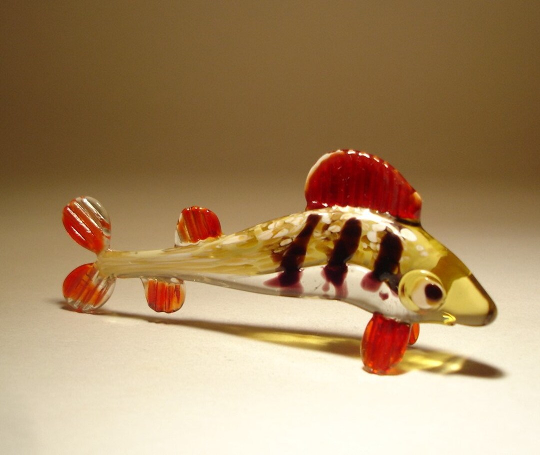 Handmade Blown Glass Art Figurine Trout Fish Etsy