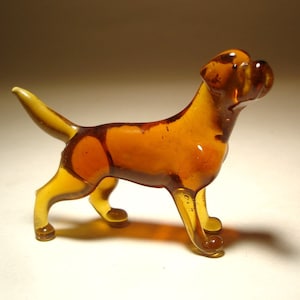 Handmade Blown Glass Dog Brown Lab Labrador Retriever Figurine - Great Gift for a Lab Owner, Collectable