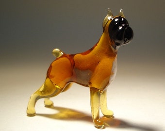 ガラスの犬の置物 - 吹きガラスの子犬の彫刻 - ムラーノスタイルの