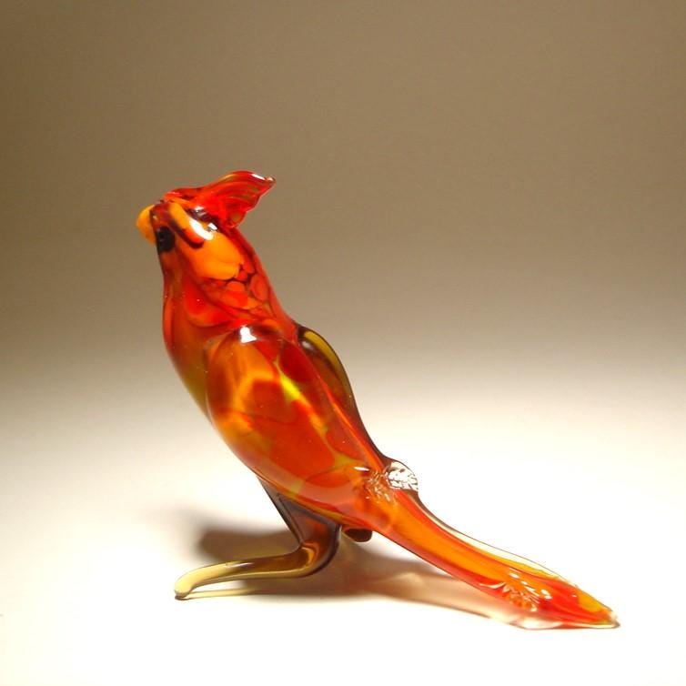 Hand Blown Glass Cardinal Figurine – Memorial Red Bird Art Sculpture ...
