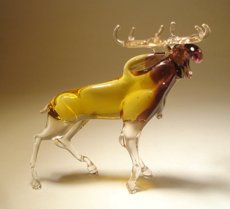 Handmade Blown Glass Art Figurine Animal Elk MOOSE Figurine | Etsy
