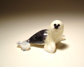 Handmade Blown Glass Baby Seal Figurine - Small Marine Animal Collection