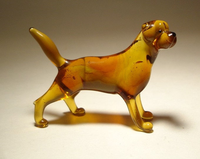 Handmade Blown Glass Dog Brown Lab Labrador Retriever Figurine Etsy