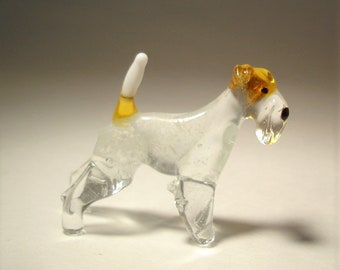 Handmade Blown Glass Dog Fox Terrier Figurine