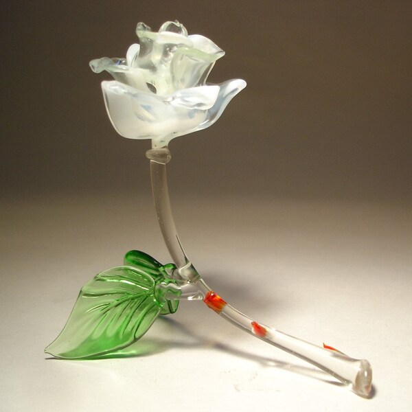 Rose Hand Blown Glass Etsy