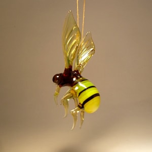 Blown Glass Art Animal Figurine Insect Striped Wasp Bee