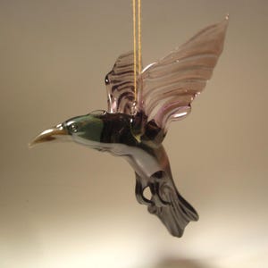 Ornement de corbeau fait main en verre soufflé : élégante figurine de corbeau