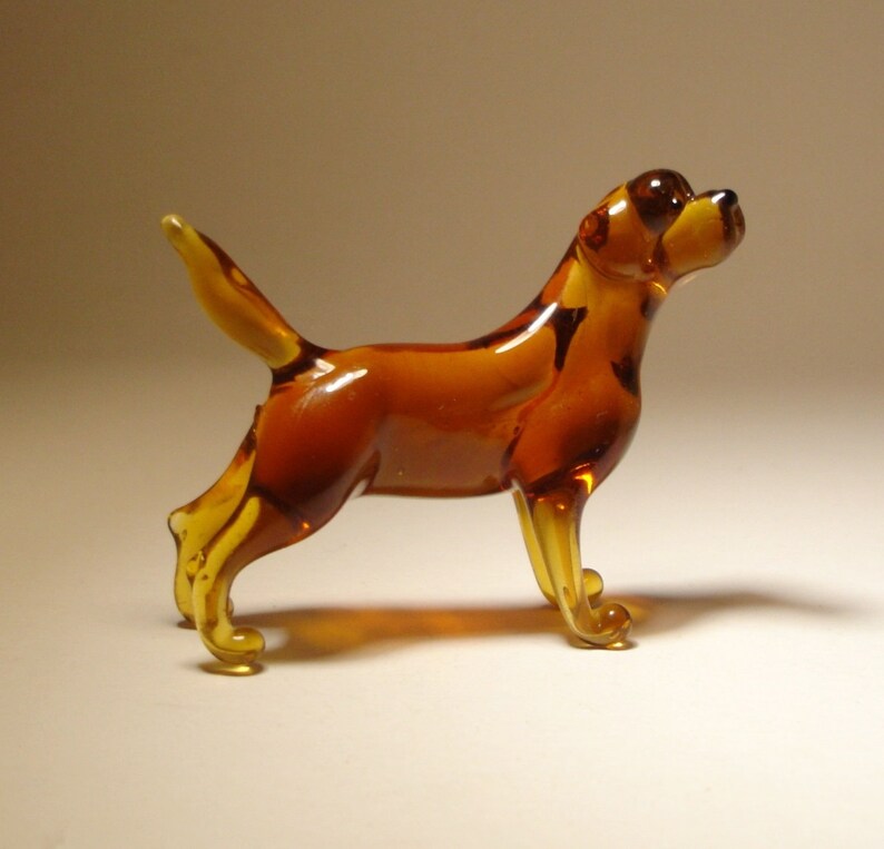 Handmade Blown Glass Dog Brown Lab Labrador Retriever Figurine Etsy