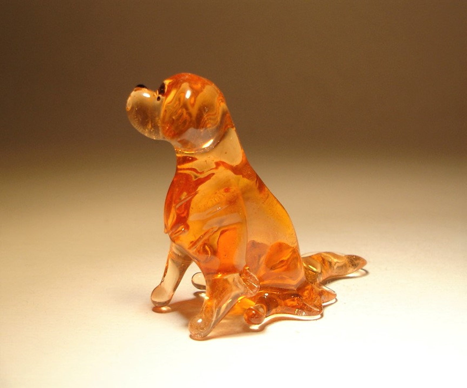 Handmade Blown Glass Dog Golden Retriever Figurine Etsy