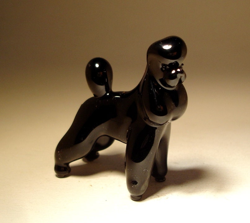 Blown Glass Dog Poodle Figurines Handmade Collectibles Animals Decorative Gift M 