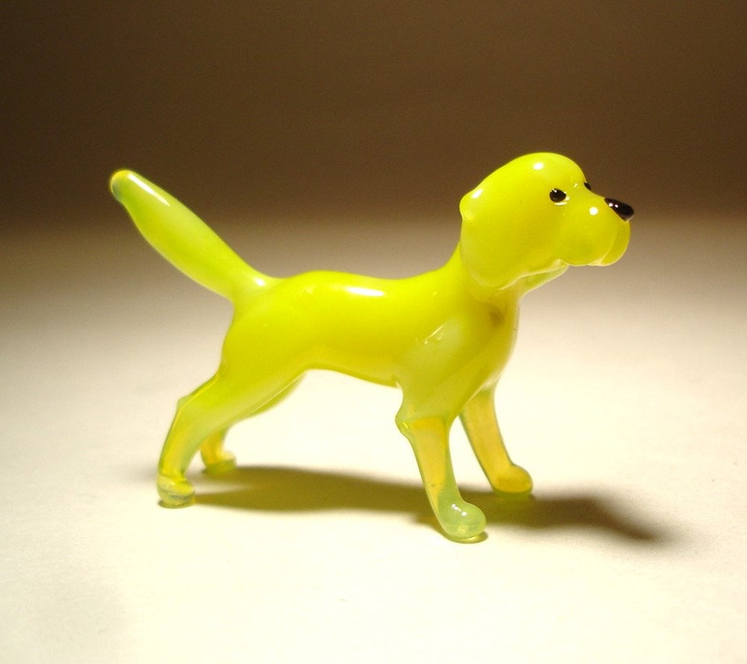 Handmade Blown Glass Small Yellow Lab Glass DOG Figurines - Etsy