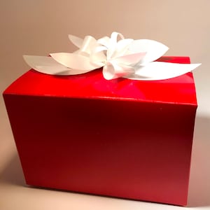 Red Gift Box with White Bow for Glass Figurines