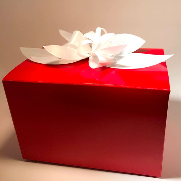 Red Gift Box with White Bow for Glass Figurines