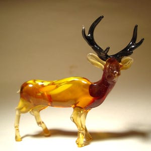 Handmade Blown Glass Art Figurine Animal Elk Deer Figurine