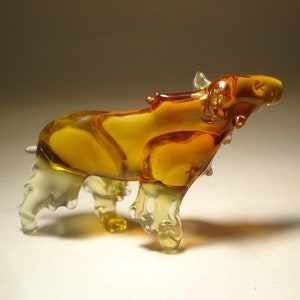Handmade Blown Glass Art Figurine Animal BROWN Bear