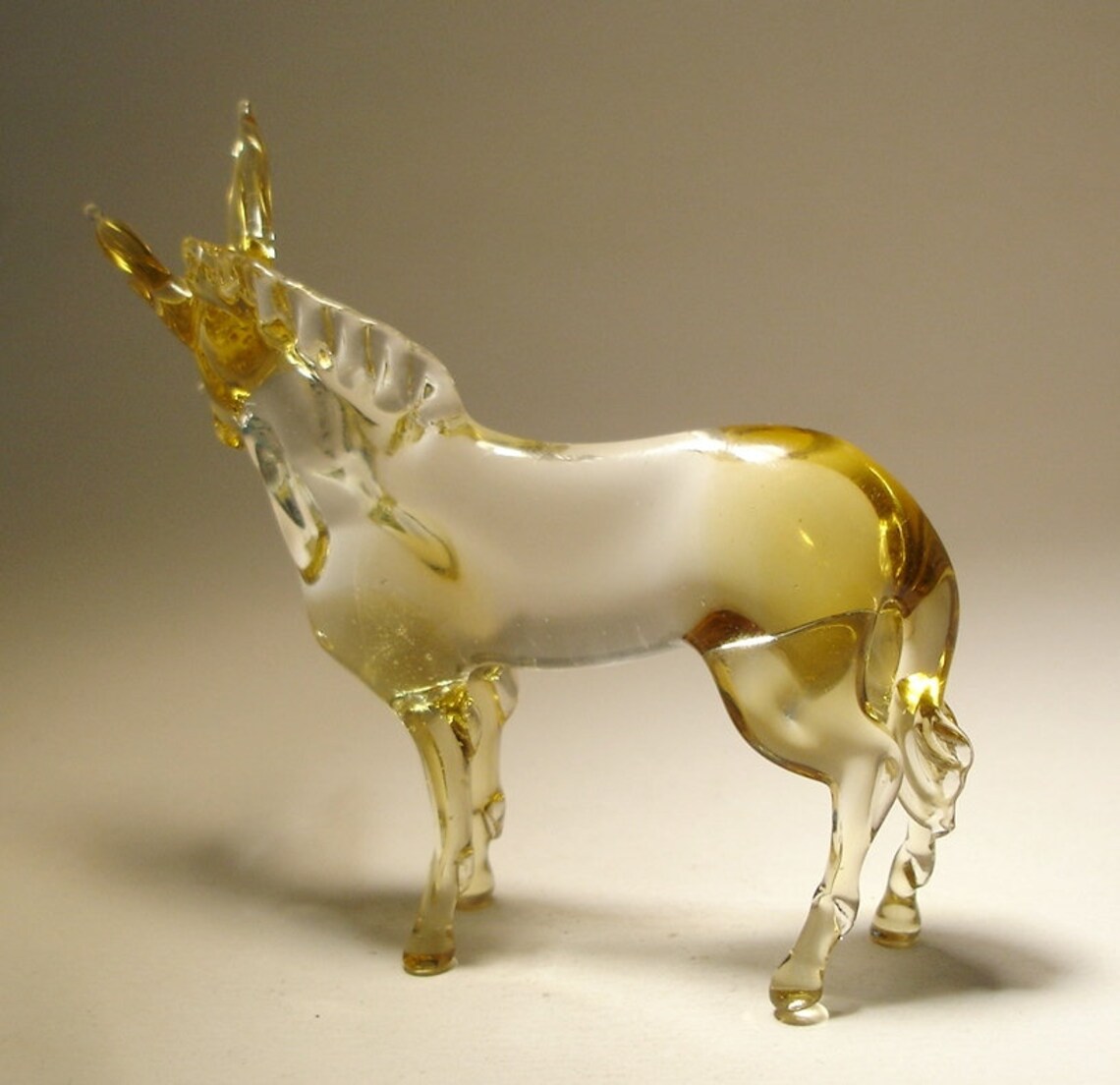 Handmade Blown Glass Art Figurine Animal DONKEY Mule Etsy
