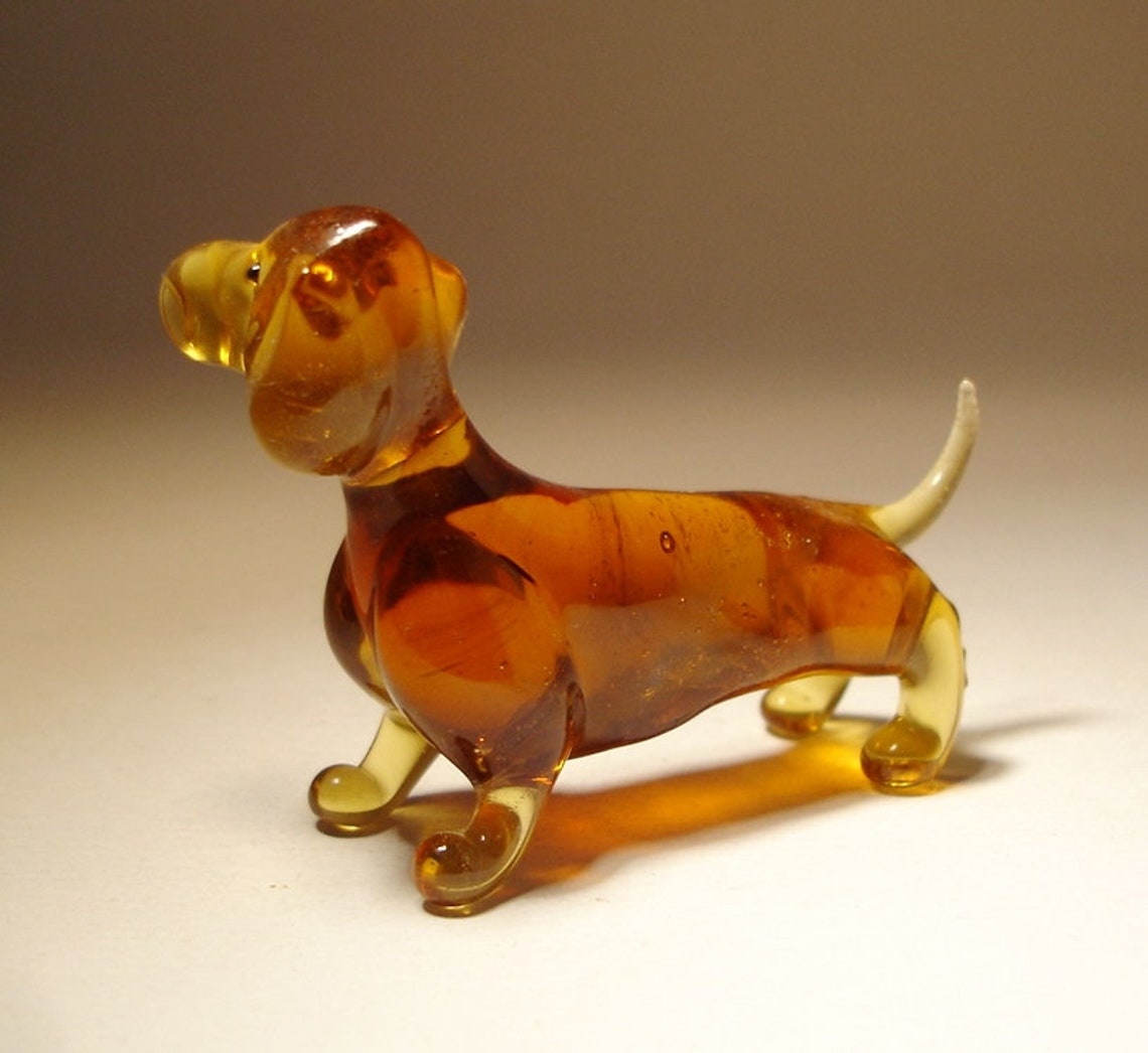 Handmade Blown Glass Dog Smoothhaired Wiener DACHSHUND Etsy
