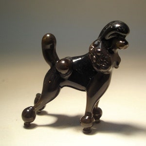 Blown Glass POODLE Figurine - Handmade Black, Dog Lover Gift