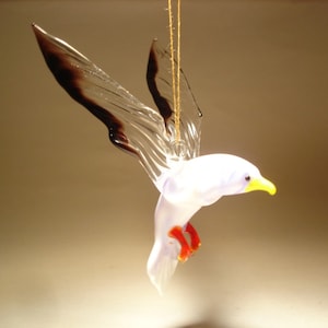 Handmade Blown Glass Figurine Art Hanging SEAGULL Albatross Ornament