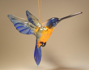 フェントン ガラス ハンドペイント 輝く鳥の置物 ペーパー