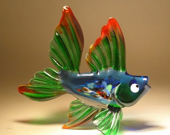 Buy Vibrant Coral Fish Blown Glass Christmas Ornament
