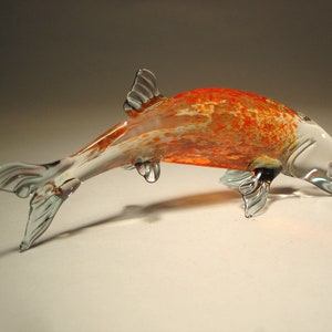 Handmade Blown Glass Art Figurine Trout Fish