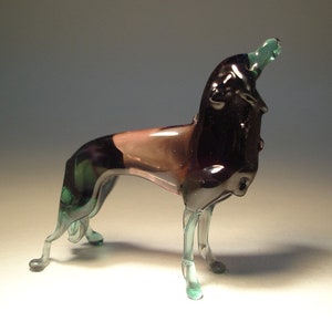 Handmade  Blown Glass Figurine Art Animal WOLF