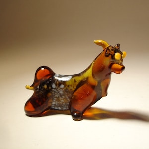 Handmade Blown Glass Dog Glass Dog Yorkshire Terrier Figurine