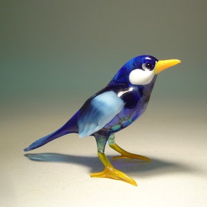 Handmade  Blown Glass Figurine Art Blue Bird Great Gift