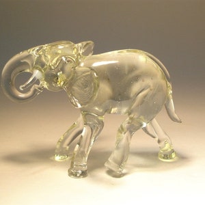 Handmade Blown Glass Art Figurine Clear Animal ELEPHANT