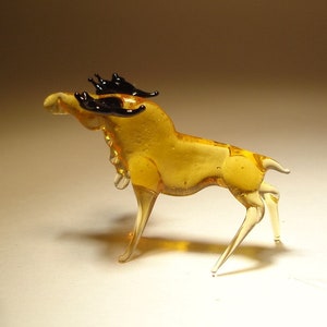 Handmade Blown Glass Art Animal Figurine Small Elk MOOSE