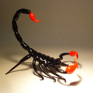Glass SCORPION Figurine - Handmade Blown Art Sculpture for Insect Lovers, Collectors, Oddities Decor, Unique Halloween or Gothic Gift