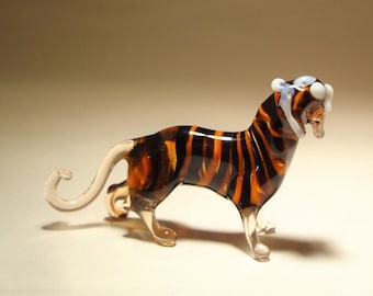 Handmade Blown Glass Art Animal Figurine Small TIGER