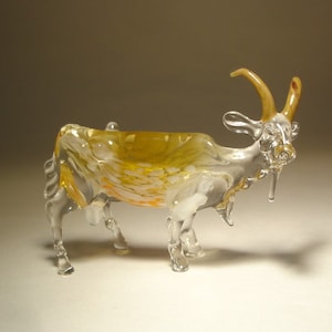 Handmade  Blown Glass Art Figurine Brown Farm Animal GOAT