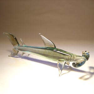 Handmade Blown Glass Art Figurine Hammerhead SHARK