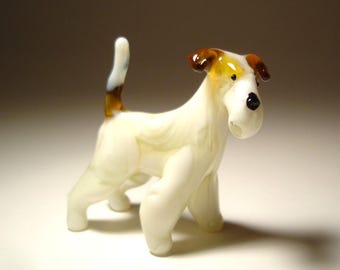 Handmade Blown Glass Dog Fox Terrier Figurine