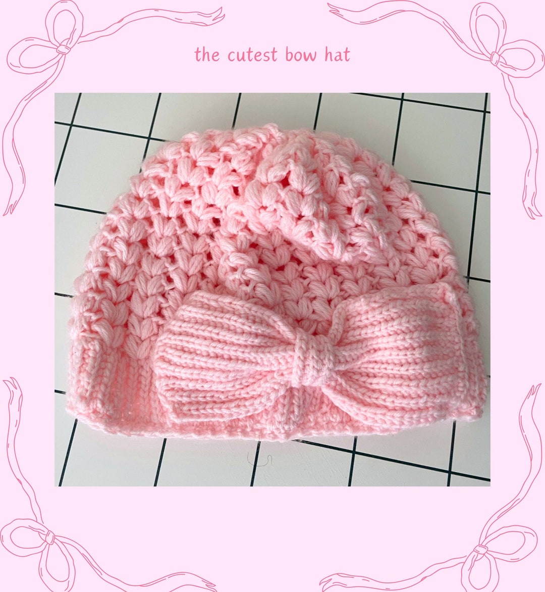 Pretty Pink Bows Embroidered Hat