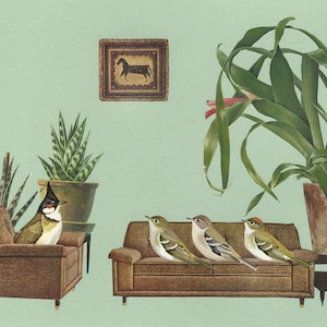 Dr. Bulbul&#39;s family counseling. Collage print by Vivienne Strauss.