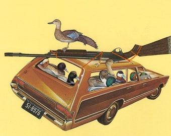 Chasseurs de canards. Collage original de Vivienne Strauss.