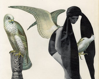 Isadora's Dance with Death. Original paper collage.