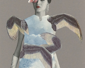 Soar away from the mundane toward the sublime. original collage by Vivienne Strauss.