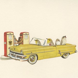 Road trip.  Limited edition collage print by Vivienne Strauss.