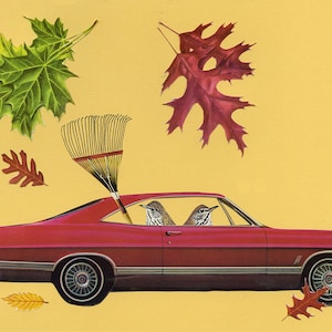 Leaf Patrol. Original collage by Vivienne Strauss.