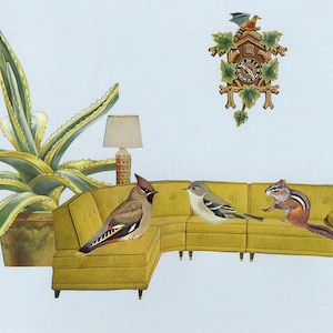 Dr. Waxwing took a somewhat bohemian approach to psychotherapy. Collage print by Vivienne Strauss.