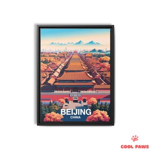Beijing Travel Art Print - The Forbidden City Chinese Wall Art - Vintage Wall Decor - Ready to Hang Home Decor