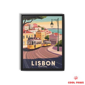 Lisbon Travel Art Print - Portuguese Tram Wall Art - Vintage Wall Decor - Ready to Hang Home Decor